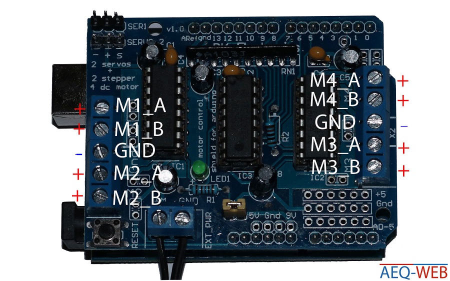 Arduino DC Motor Controller - Motorshield