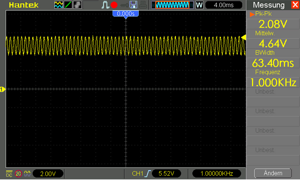 Audioverstärker Messung Kollektor von Q1