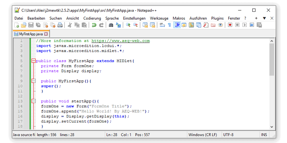 Edit Java Code in Notepad++