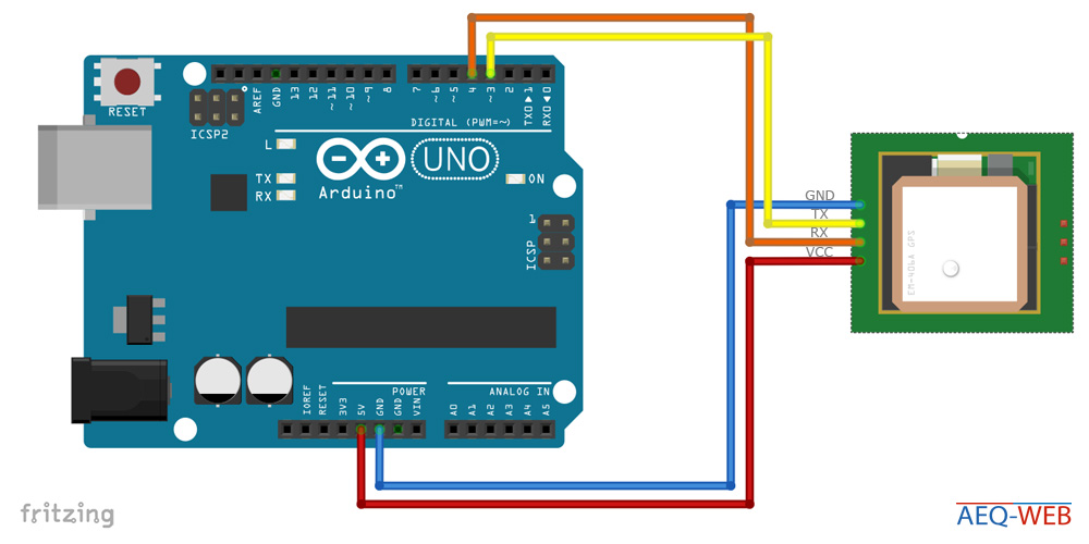 Ublox NEO 6M Tiny GPS Receiver wiring with Arduino