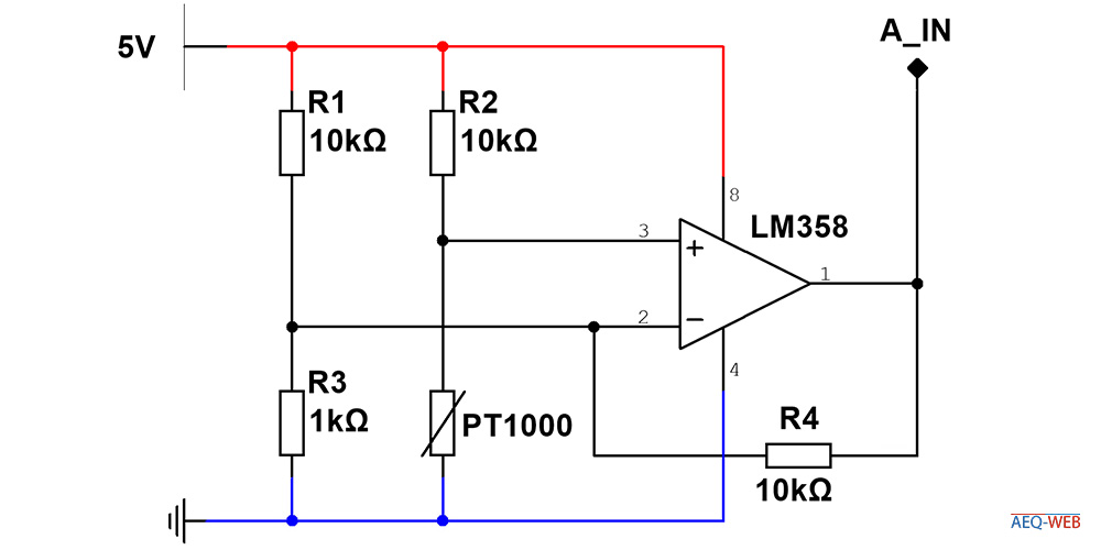 PT1000 LM358 Converter Arduino
